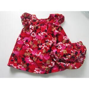 The Children’s Place Baby Girls 6–9M Red Floral Corduroy‎ Dress Bloomers Set